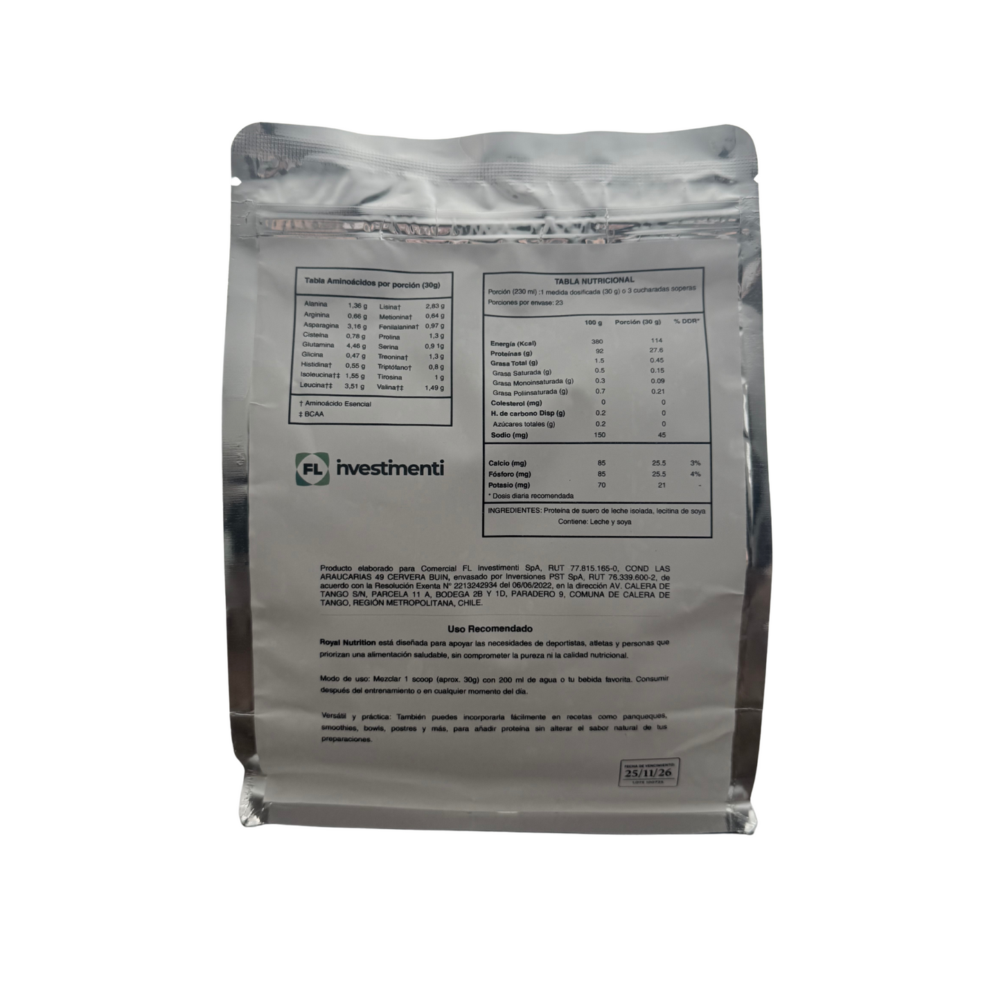 Whey Protein Isolate - Sin Sabor